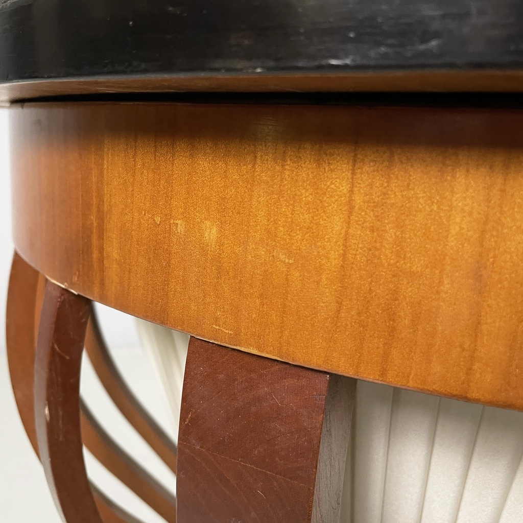 Tavolo da caffè in legno con vano interno in tessuto, 1930 ca.