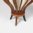 Tavolo da caffè in legno con vano interno in tessuto, 1930 ca.