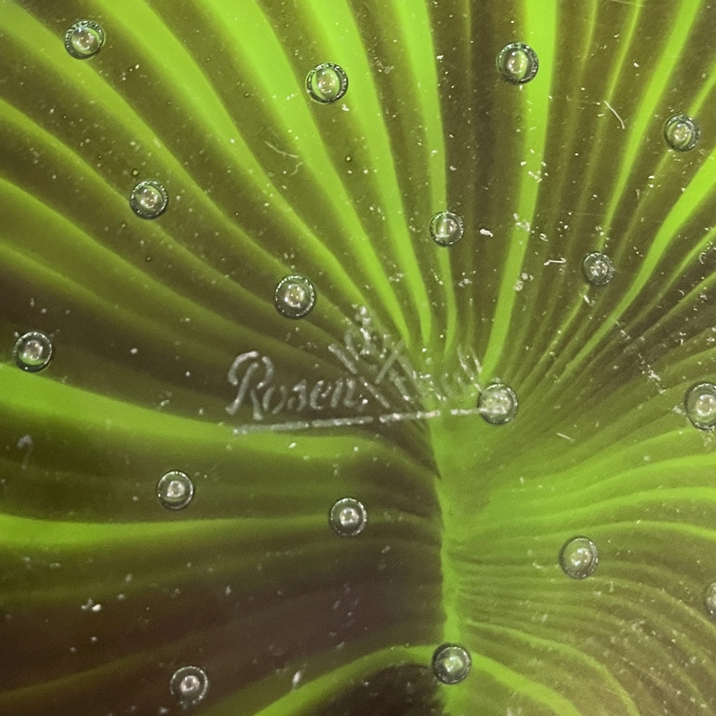 Centrotavola in vetro verde, 1960 ca.