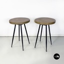 Tavoli da bar in metallo verde e nero, 1950 ca.