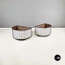 Fioriere in metallo nero e legno bianco, 1980 ca.