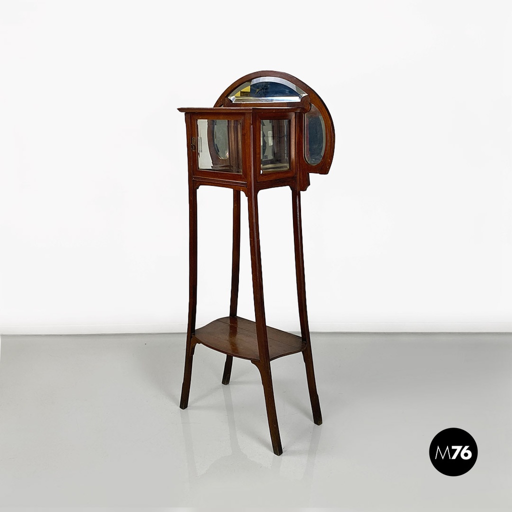 Vetrina etagere in legno e vetro, fine 1800-inizio 1900 ca.