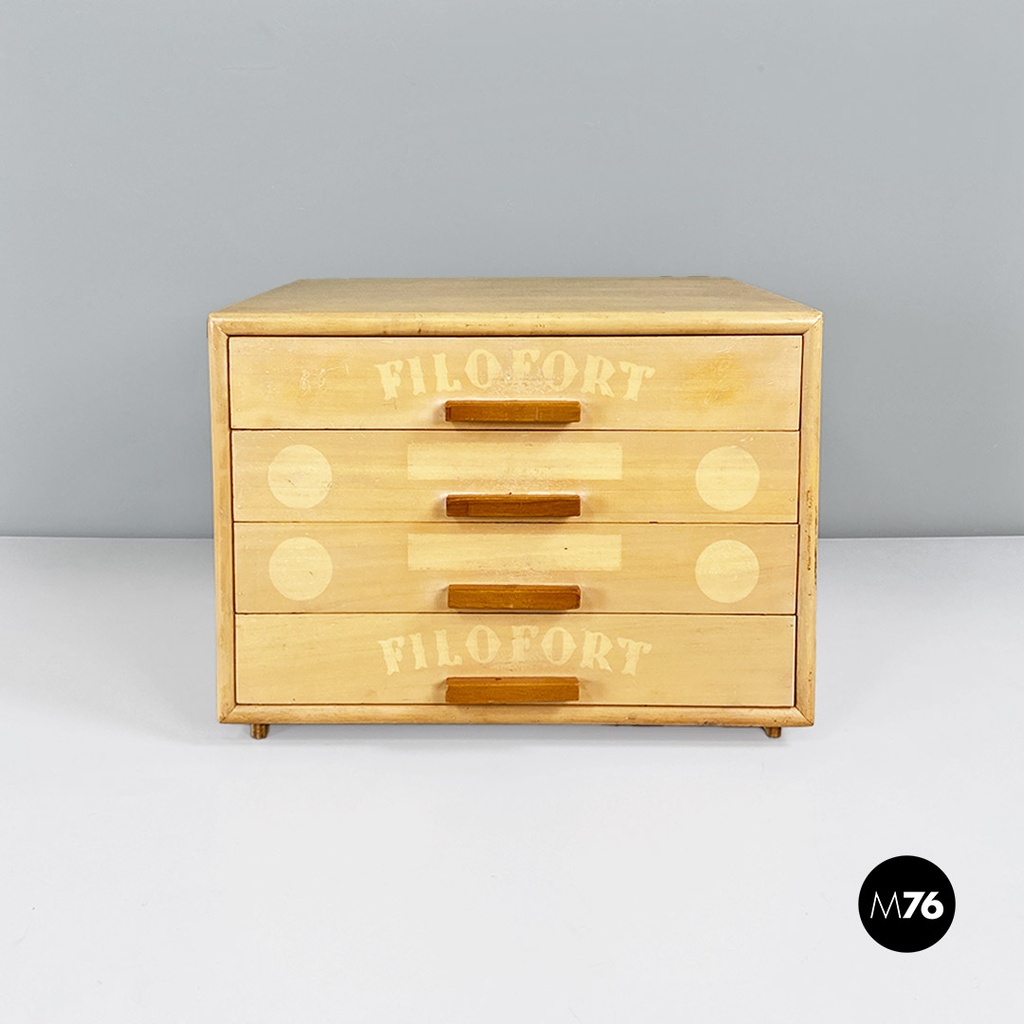 Cassettiera da cucito Filofort in legno chiaro, 1960 ca.
