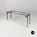 Consolle in vetro e acciaio, 1970 ca. 