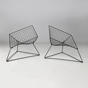 Poltrone in metallo nero, 1990 ca.