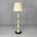 Lampada da terra in tessuto e vetro opalino verde, 1930 ca.