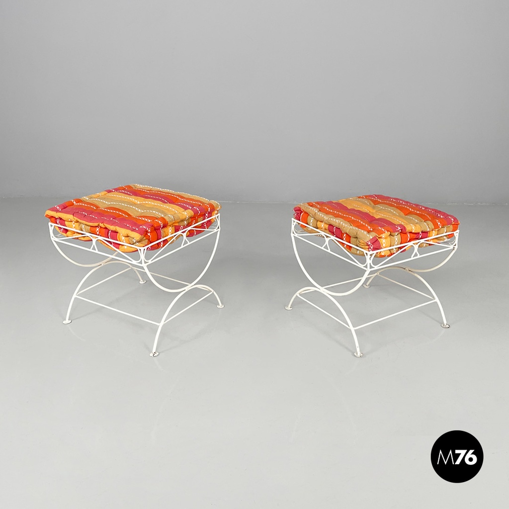 Sgabelli in ferro bianco, 1960 ca.