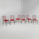 Sedie in metallo rosso, 1940 ca.