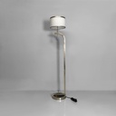 Lampada da terra in acciaio e vetro, 1940 ca.