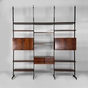 Libreria in legno e metallo, 1960 ca.