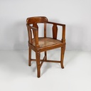 Sedia a pozzetto in legno e paglia, 1930 ca.