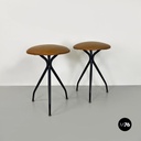 Sgabelli in finta pelle e metallo, 1960 ca.