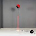 Lampada da terra in metallo rosso,  1970 ca.