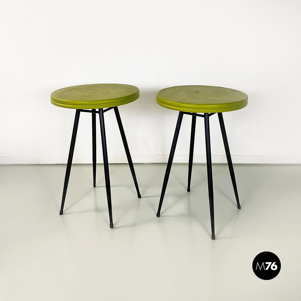 Tavolo da bar in metallo verde e nero, 1950 ca. 