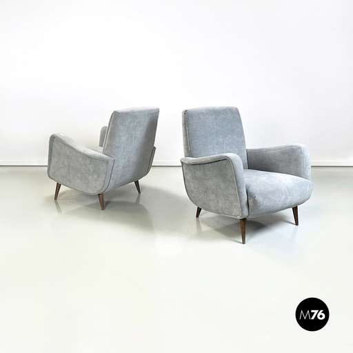 [2320003277] Poltrone in velluto grigio, 1960 ca.