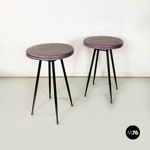 [2320003474] Tavoli da bar in metallo viola, 1950 ca. 