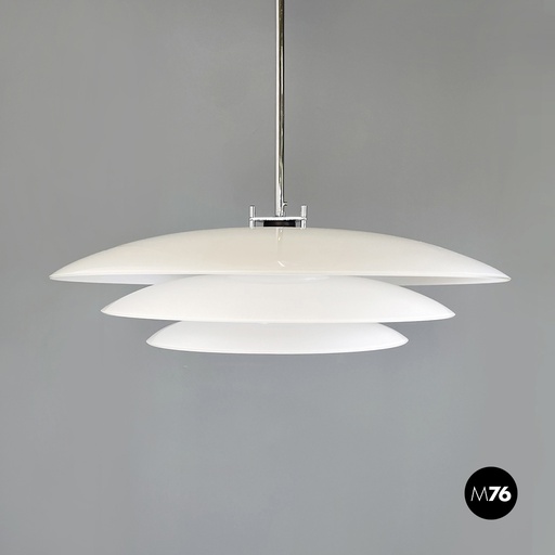 [2320003849] Lampadario in vetro opalino, 1980 ca.