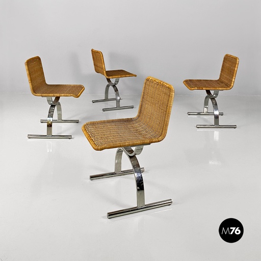 [2320003968] Straw and metal chairs, 1970s