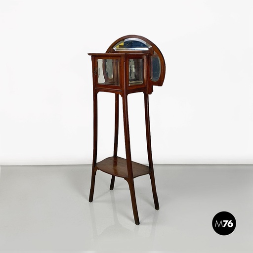 [2220001237] Vetrina etagere in legno e vetro, fine 1800-inizio 1900 ca.