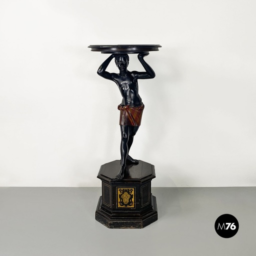 [2220001261] Statua del Moro in legno ebanizzato, fine 1800 ca. 