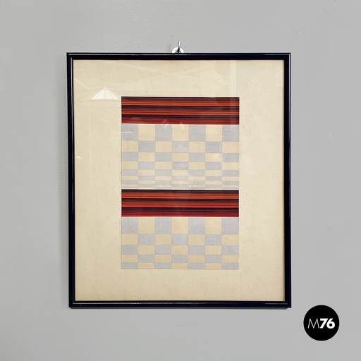 [2420005017] Quadro geometrico su carta,  1990 ca.