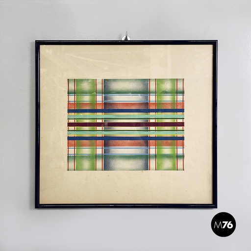 [2420005022] Quadro geometrico su carta,  1990 ca.