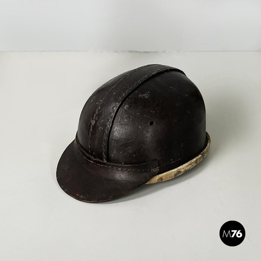 [2420005360] Caschetto da minatore in pelle, fine 1800 - inizio 1900 ca.