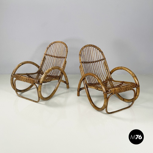 [2420005231] Poltrone in rattan, 1960 ca.