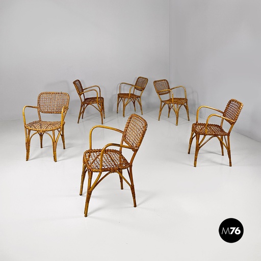 [2420004910] Sedie in rattan, 1960 ca.