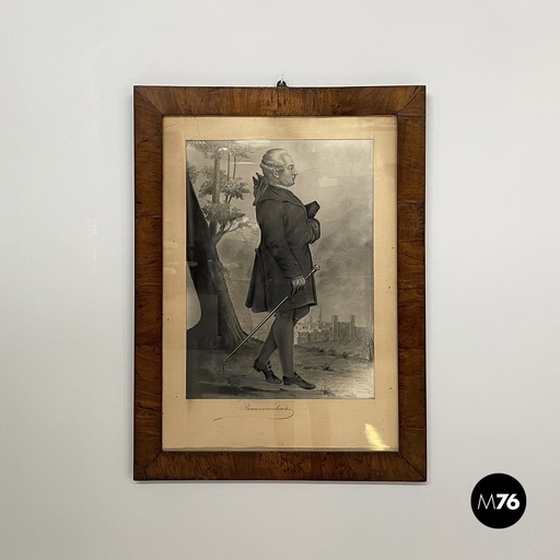 [2420005233] Quadro a carboncino in cornice in legno, metà 1800 ca.