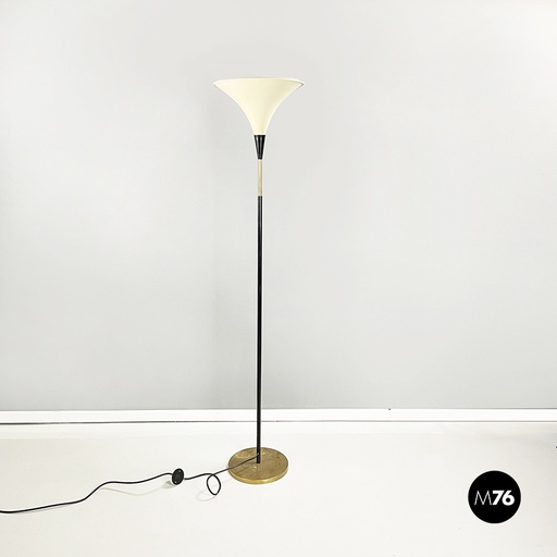 [2520005721] Lampada da terra in metallo e ottone, 1950 ca.