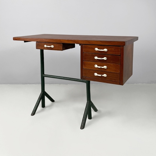 [2520005856] Scrivania in legno e metallo, 1960 ca.