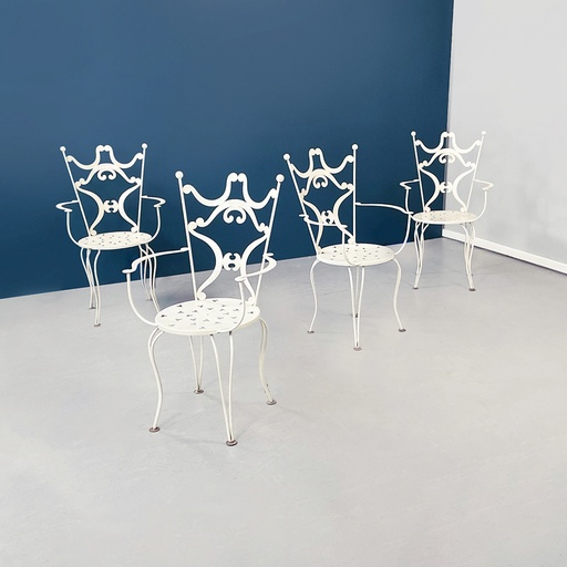 [2520005997] Sedie da giardino in ferro bianco, 1960 ca.