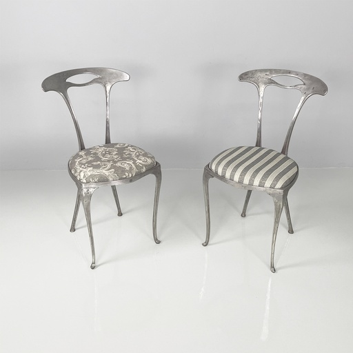 [2520006150] Sedie in tessuto e metallo di Palladio, 1950 ca.
