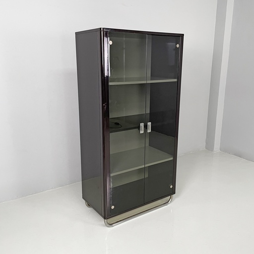 [2520006326] Armadio in legno laccato nero, 1970 ca.