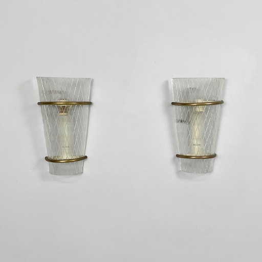 [2520006380] Applique in vetro e metallo, 1950 ca.