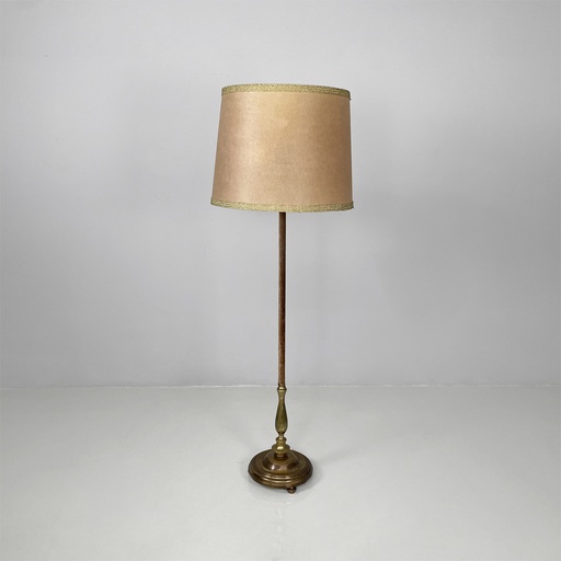 [2520006455] Lampada da terra in velluto e ottone, 1940 ca.