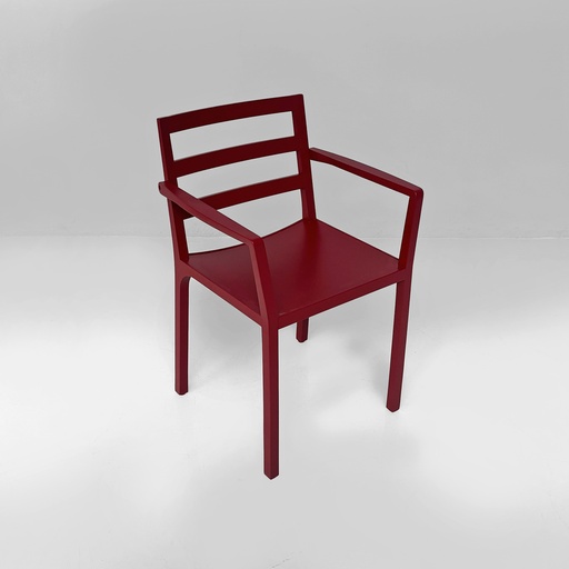 [2520006525] Sedia in legno bordeaux, 1980 ca.