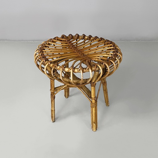 [2520006553] Sgabello in rattan, 1960 ca.