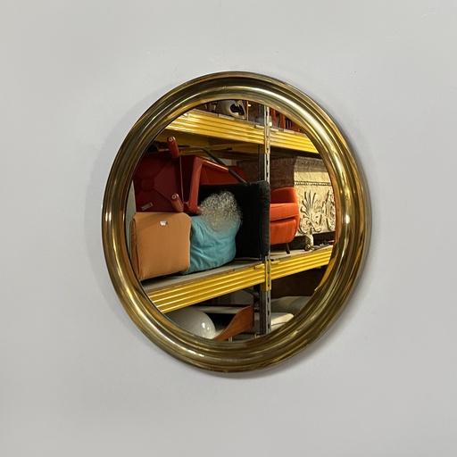 [2520006590] Specchio da parete in ottone, 1950 ca.
