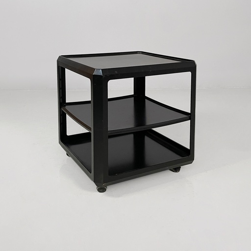 [2520006665] Carrello in legno nero, 1970 ca.