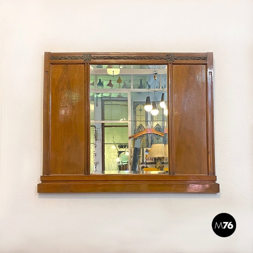 [2220000911] Specchio da parete con cornice in legno, 1950 ca.