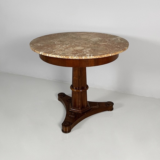 [2520006772] Tavolo da pranzo in legno e marmo, 1930 ca. 