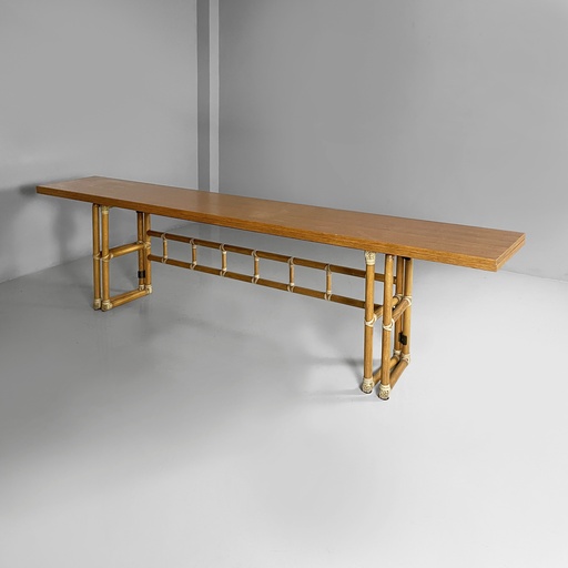 [2520006816] Tavolo da pranzo o consolle di Lyda Levi per McGuire Company,  1970 ca.