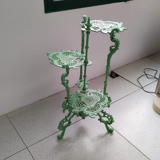 [2520006844] Tavoli portapiante in metallo verde, 1960 ca.