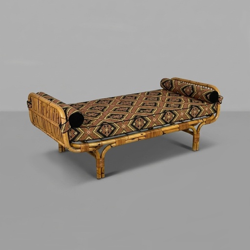 [2520007009] Daybed in rattan, 1960 ca.