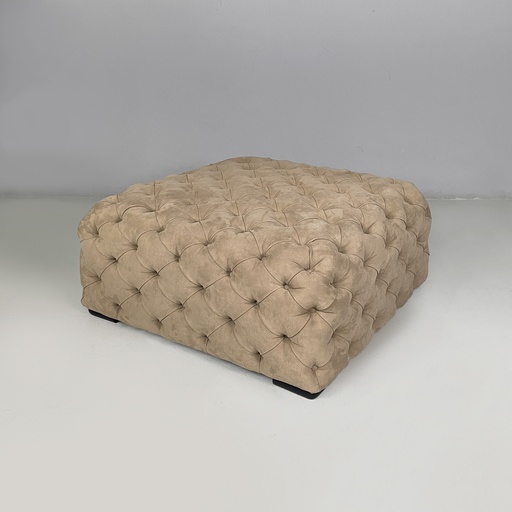 [2520007123] Pouf in camoscio beige, 1990 ca.