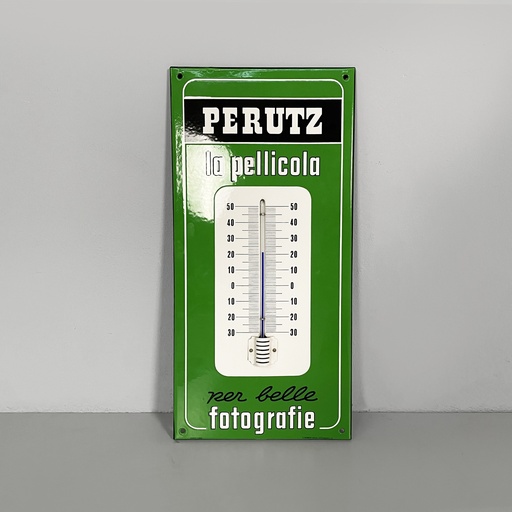 [2520007160] Termometro da parete Perutz in metallo, 1950 ca.