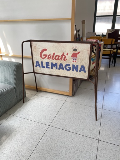 [2520007168] Insegna pubblicitaria Gelati Alemagna, 1960 ca.