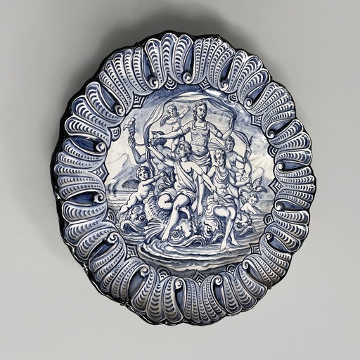 [2520007224] Piatto in ceramica smaltata di Alba Docilia Albisola, 1950 ca. 